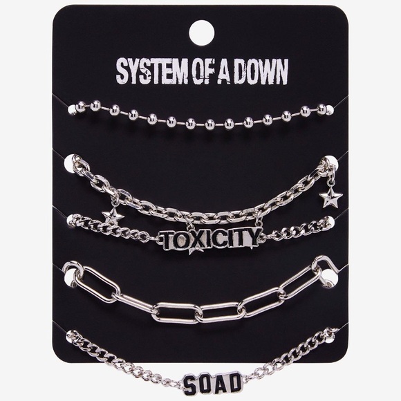 System Of A Down Toxicity Chain Bracelet Set‎ SOAD Hot Topic Metal Music NuMetal - Picture 1 of 3